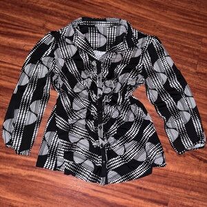 Black and White Geometric print  Women's Top